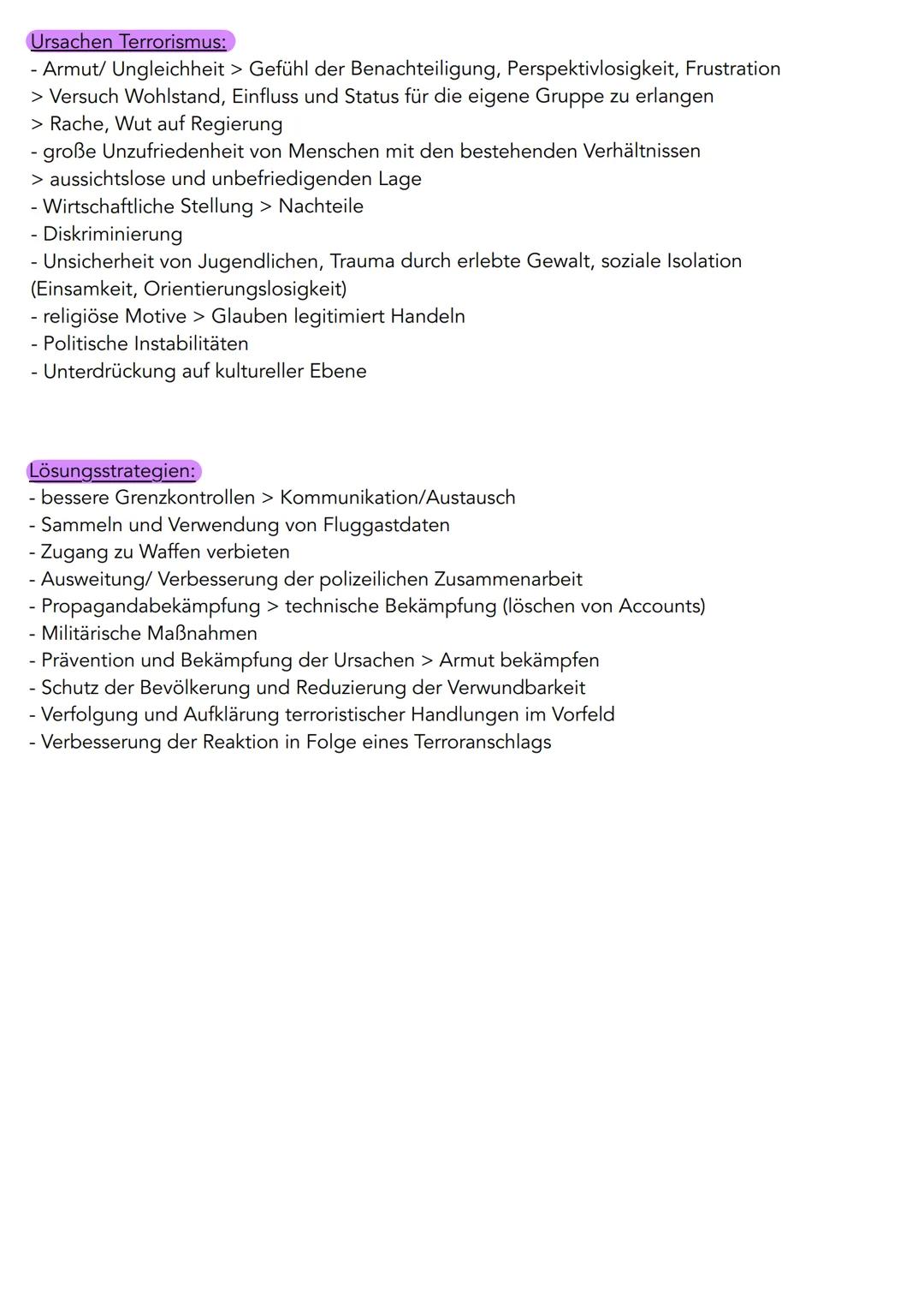 Terrorismus Definition:
Terrorismus ist die absichtliche und geplante Gewalt gegen Menschen, um
politische, religiöse oder ideologische Ziel