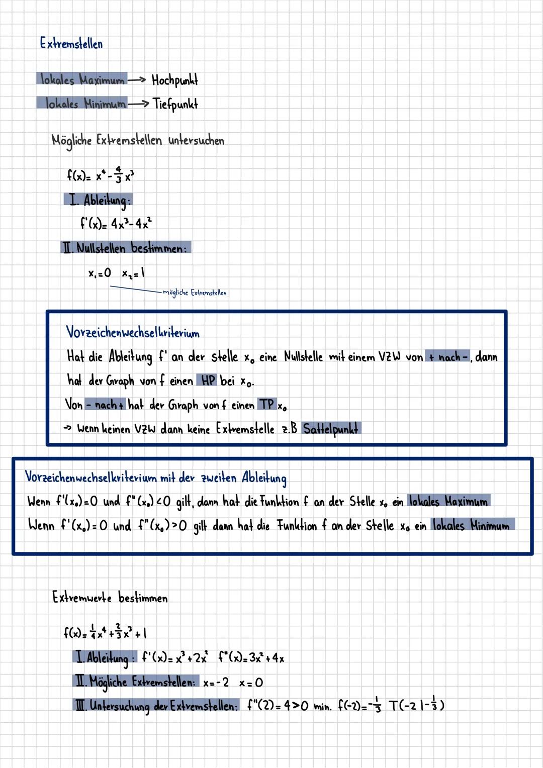 # Differenzialrechnung

Ableitungsegeln:
Potenzregel: f(x)= x^

f'(x)= n·xn-1

Beispiel: f(x) = x*

f'(x)= 4·x³

Faktorregel: f(x) = c·n

Be