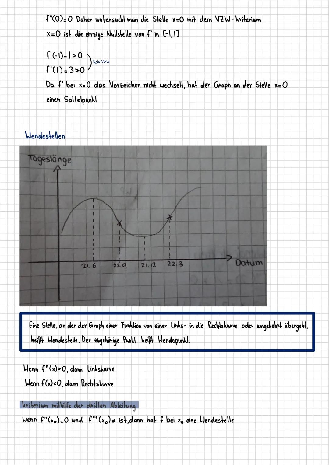 # Differenzialrechnung

Ableitungsegeln:
Potenzregel: f(x)= x^

f'(x)= n·xn-1

Beispiel: f(x) = x*

f'(x)= 4·x³

Faktorregel: f(x) = c·n

Be