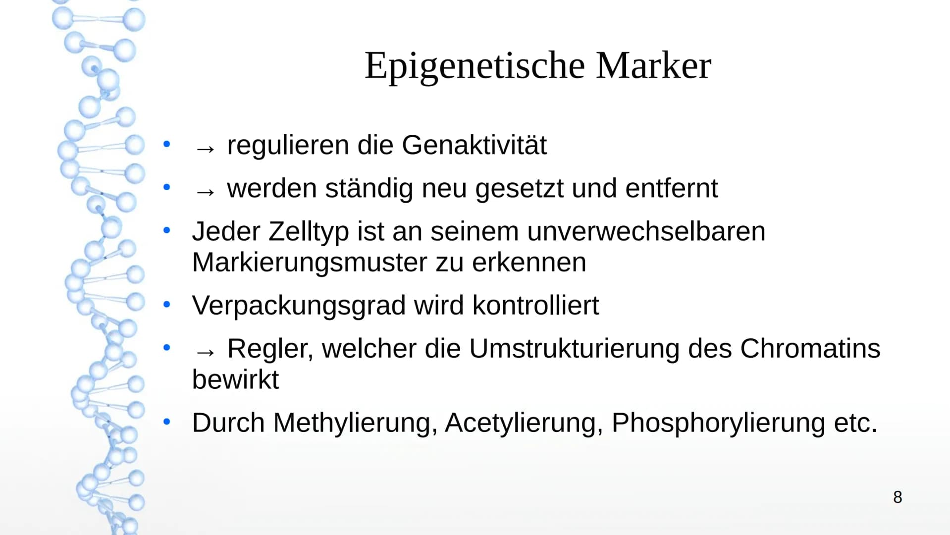 Epigenetik
Von:
Agsaya
1 ●
●
●
●
●
●
Basiswissen
Was ist Epigenetik?
Das Epigenom
Inhaltsverzeichnis
Epigenetischer Marker
Inaktivierung des