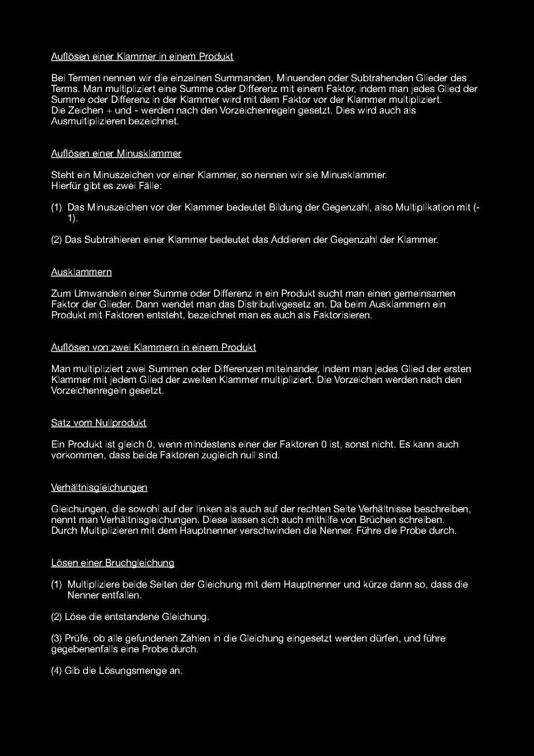 Regeln zum Thema Terme