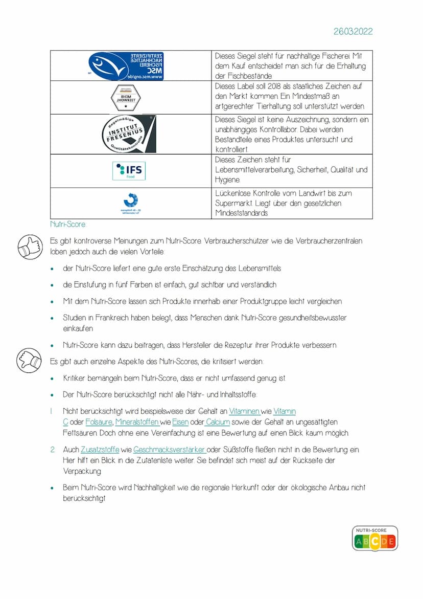 Siegel / Logos
Bedeutung der verschiedenen Siegel
Siegel/Logos
Bio
EG-Veendung
FAIRTRADE
W
Naturland
Bioland
demeter
ECOLAND
NEULAND
BLAUER
