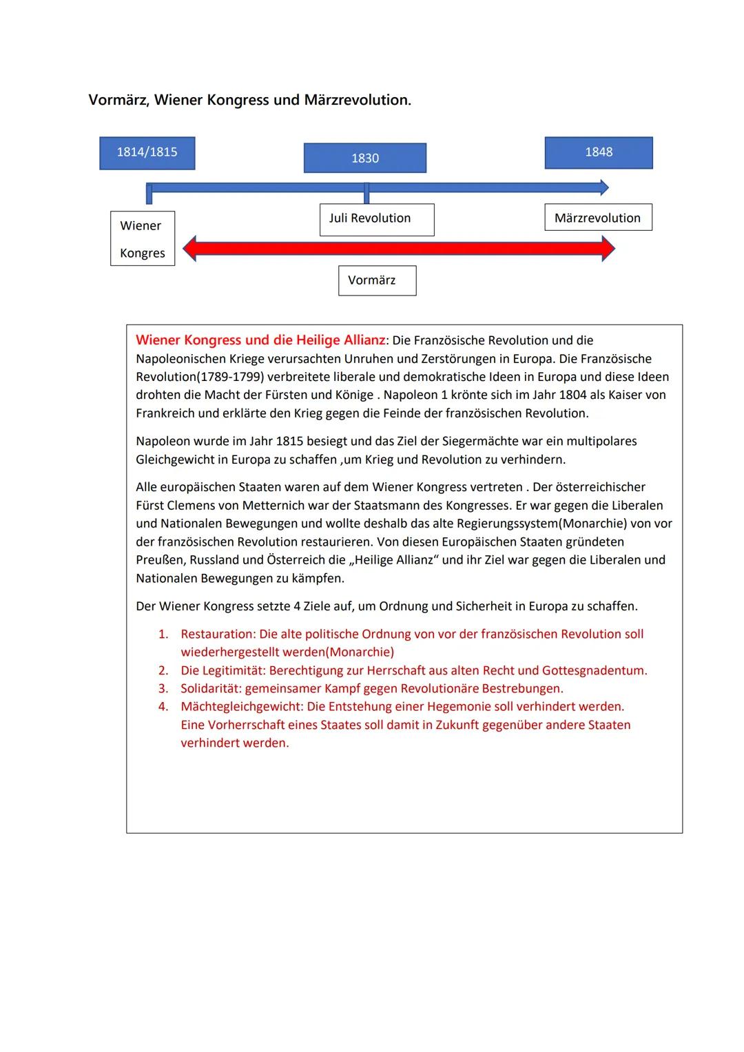 Vormärz, Wiener Kongress und Märzrevolution.
1814/1815
Wiener
Kongres
1830
Juli Revolution
Vormärz
1848
Märzrevolution
Wiener Kongress und d