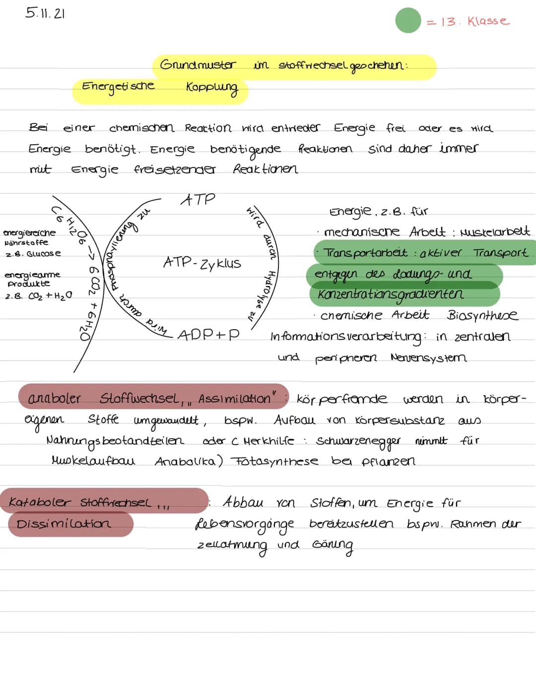 5.11.21
Bei
Energetische
einer chemischen Reaction wird entweder Energie frei oder es wird.
Energie benötigt. Energie benötigende Reaktionen