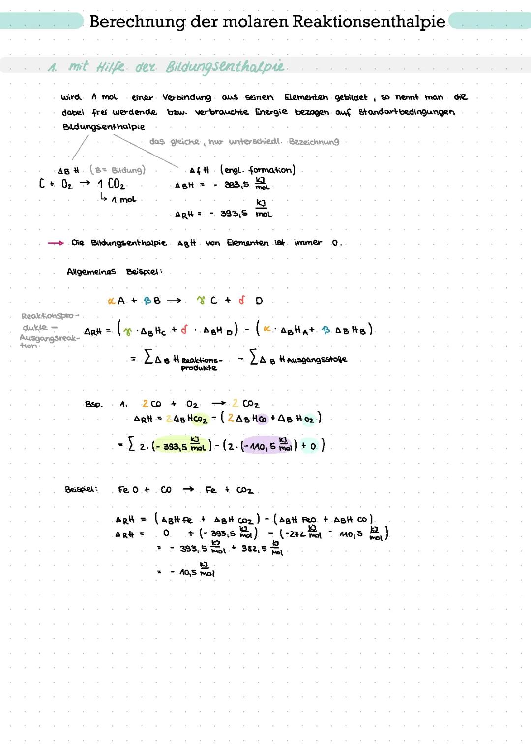 Molare Reaktionsenthalpie