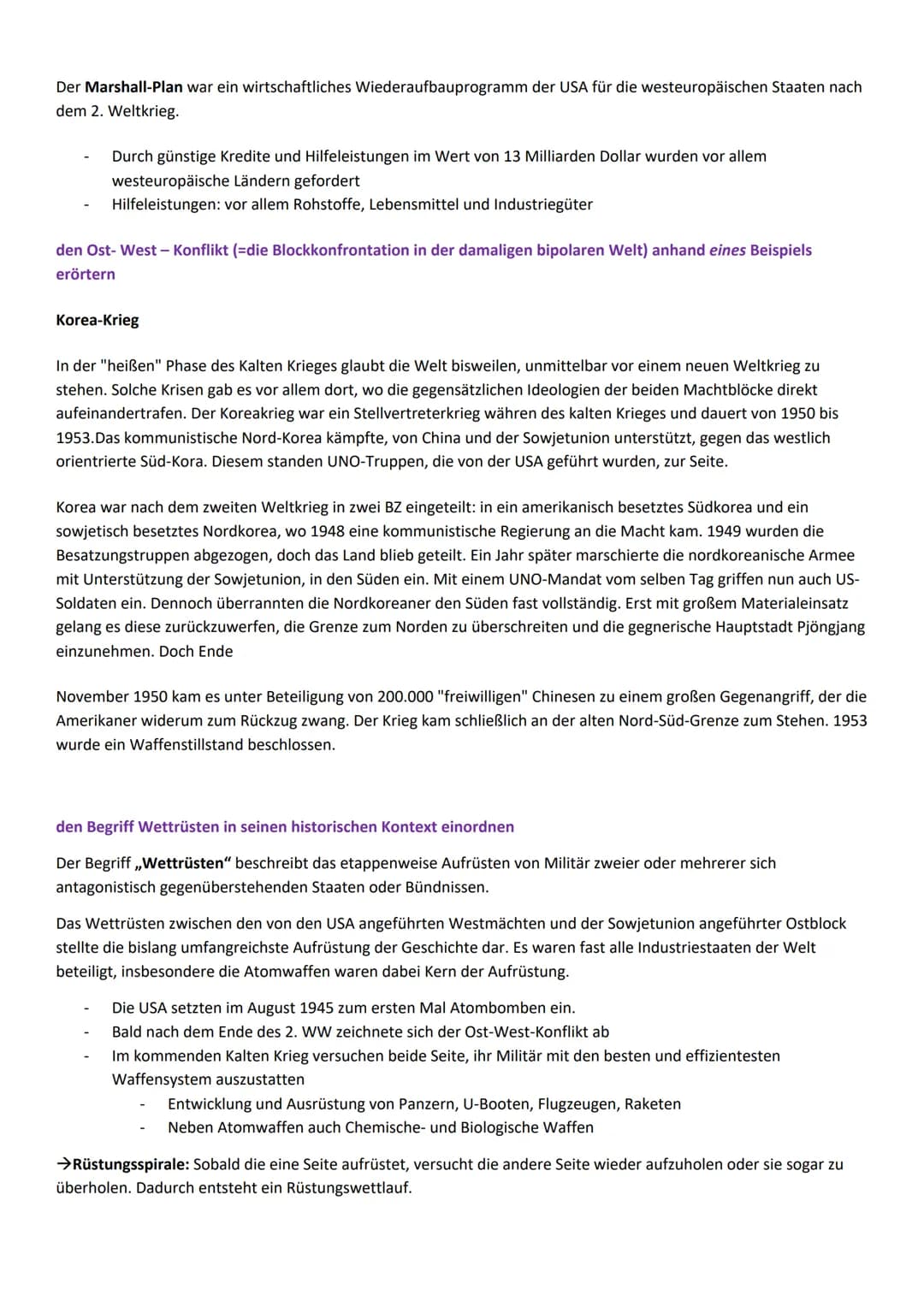 Ost-West-Konflikt/ Blockkonfrontation/ Kalter Krieg
den Begriff und die Entstehung des Kalten Krieges (Blockkonfrontation) erklären
Was war 