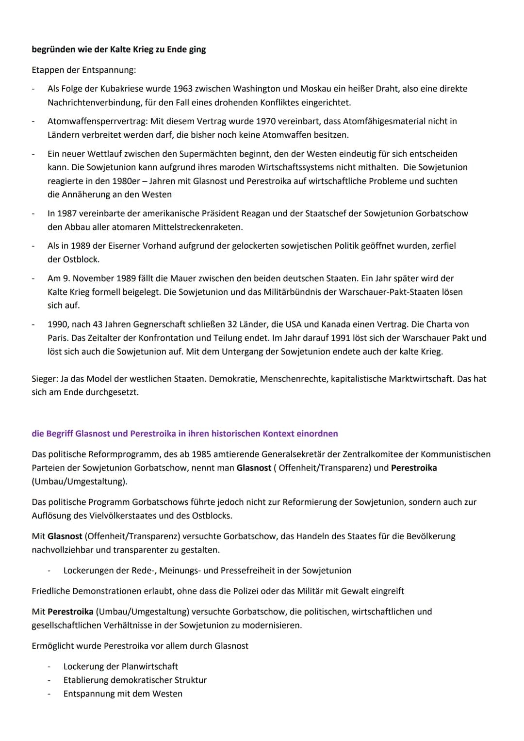 Ost-West-Konflikt/ Blockkonfrontation/ Kalter Krieg
den Begriff und die Entstehung des Kalten Krieges (Blockkonfrontation) erklären
Was war 