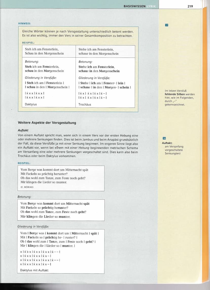 210
BASISWISSEN: Lyrik
1. Vom Gespräch mit dem Gedicht zur Interpretation
1. Textaufbereitung
(Lautes) Lesen (mehrfach)
▪ Beim Lesen wichtig