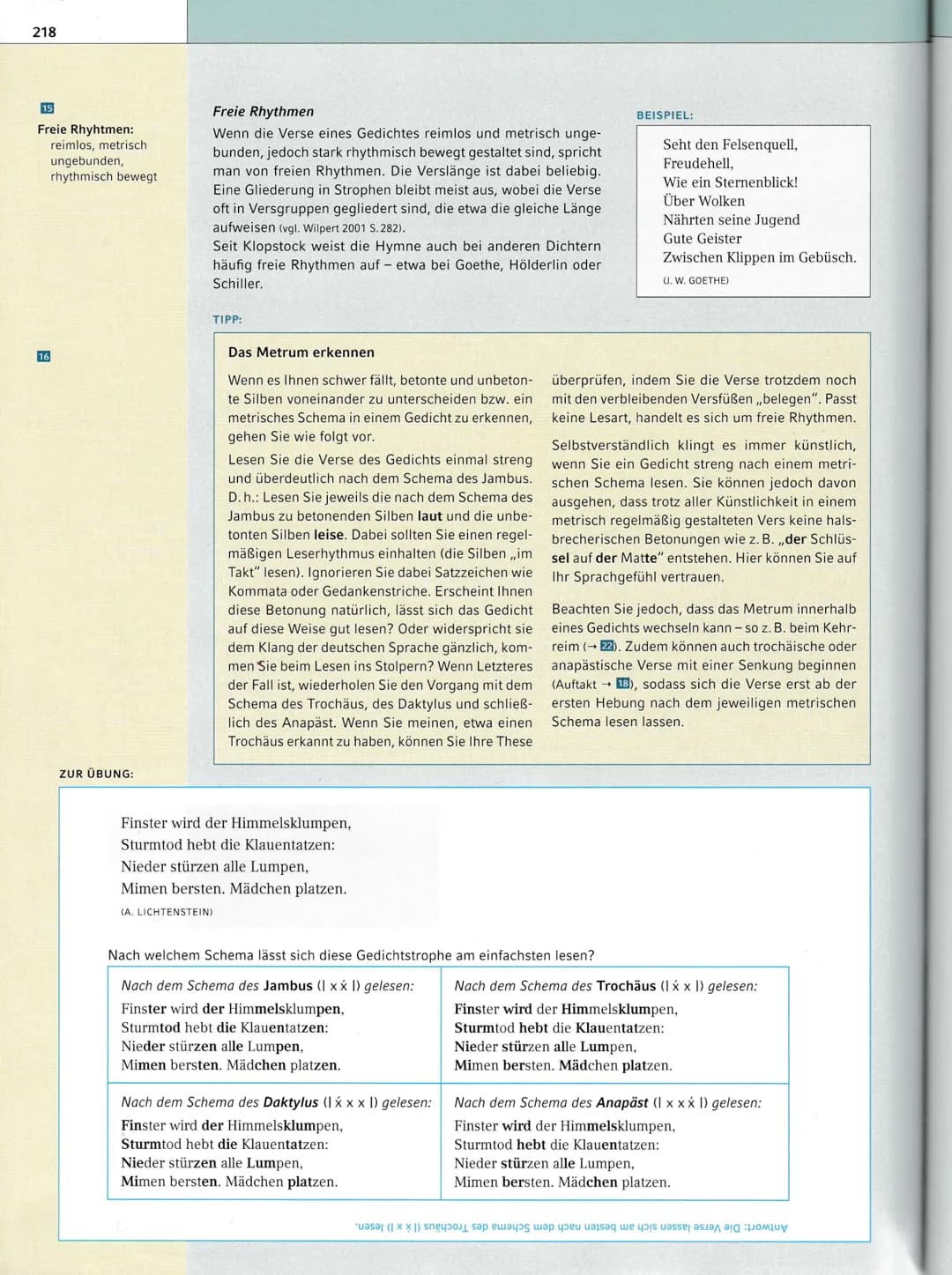 210
BASISWISSEN: Lyrik
1. Vom Gespräch mit dem Gedicht zur Interpretation
1. Textaufbereitung
(Lautes) Lesen (mehrfach)
▪ Beim Lesen wichtig