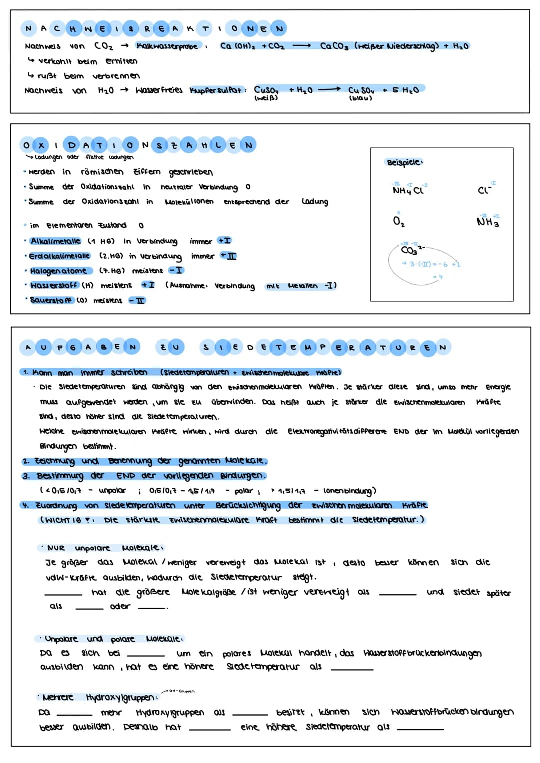 MOLE
VAN DER WAALS - KRÄFTE
WO?
in unpolaren Molekalen
> AE <0,5 1017
Stärke
> schwach
WO?
> Zwischen O- und H-Atomen
→immer da, wo ein H is