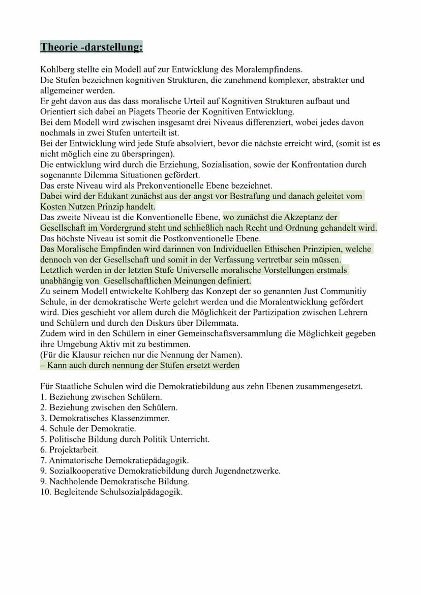 Lawrence Kohlberg, Moralentwicklung
Definition:
Kohlberg stellte ein Modell auf zur Entwicklung des Moralempfindens.
Es ist in sechs Stufen 