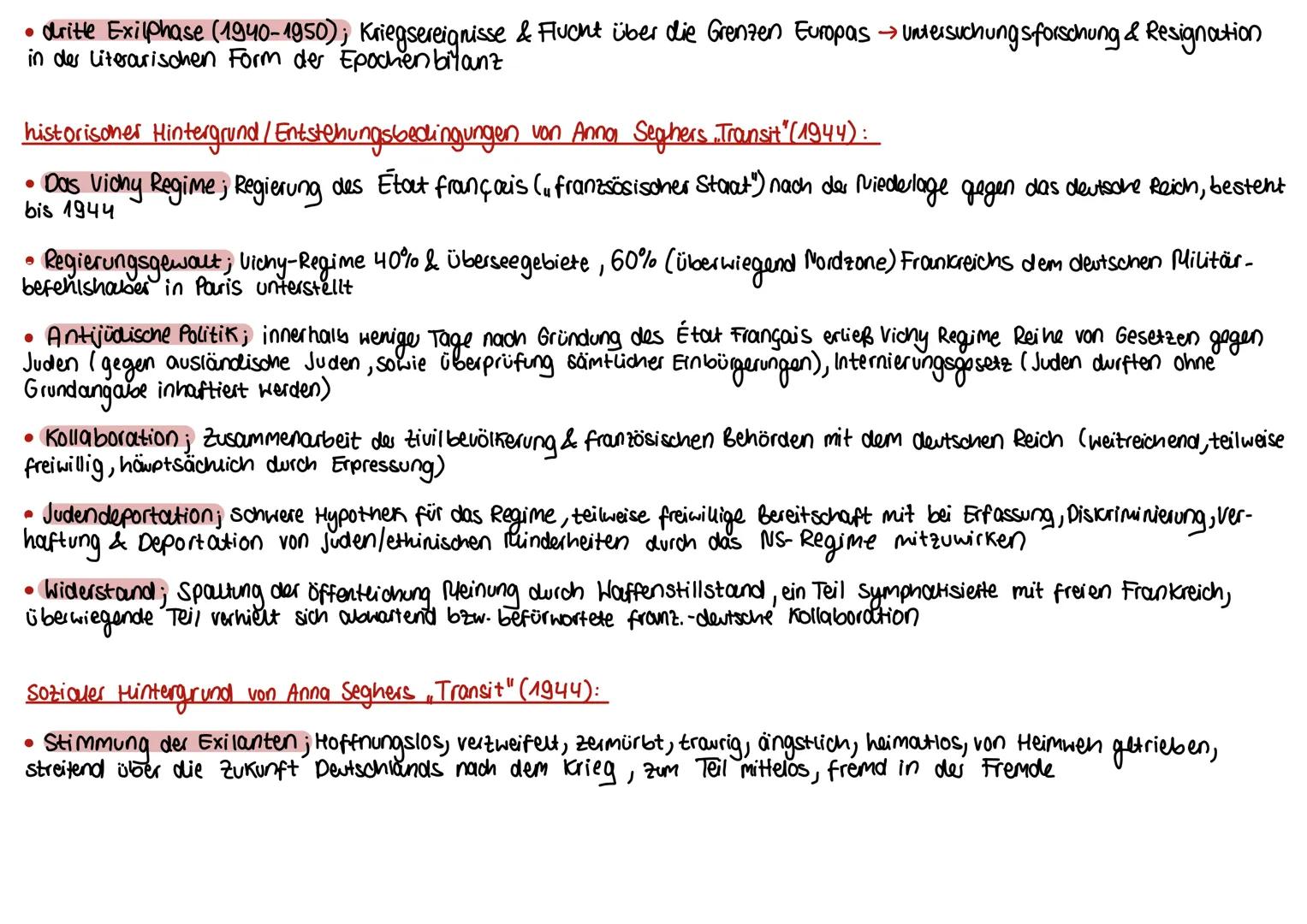 Biographische Bezüge zu Anna Seghers, Transit" (1944):
• 1900 als Netty Reiling geboren (Tochter einer jüdischen Familie in Mainz)
• 1928 Ei