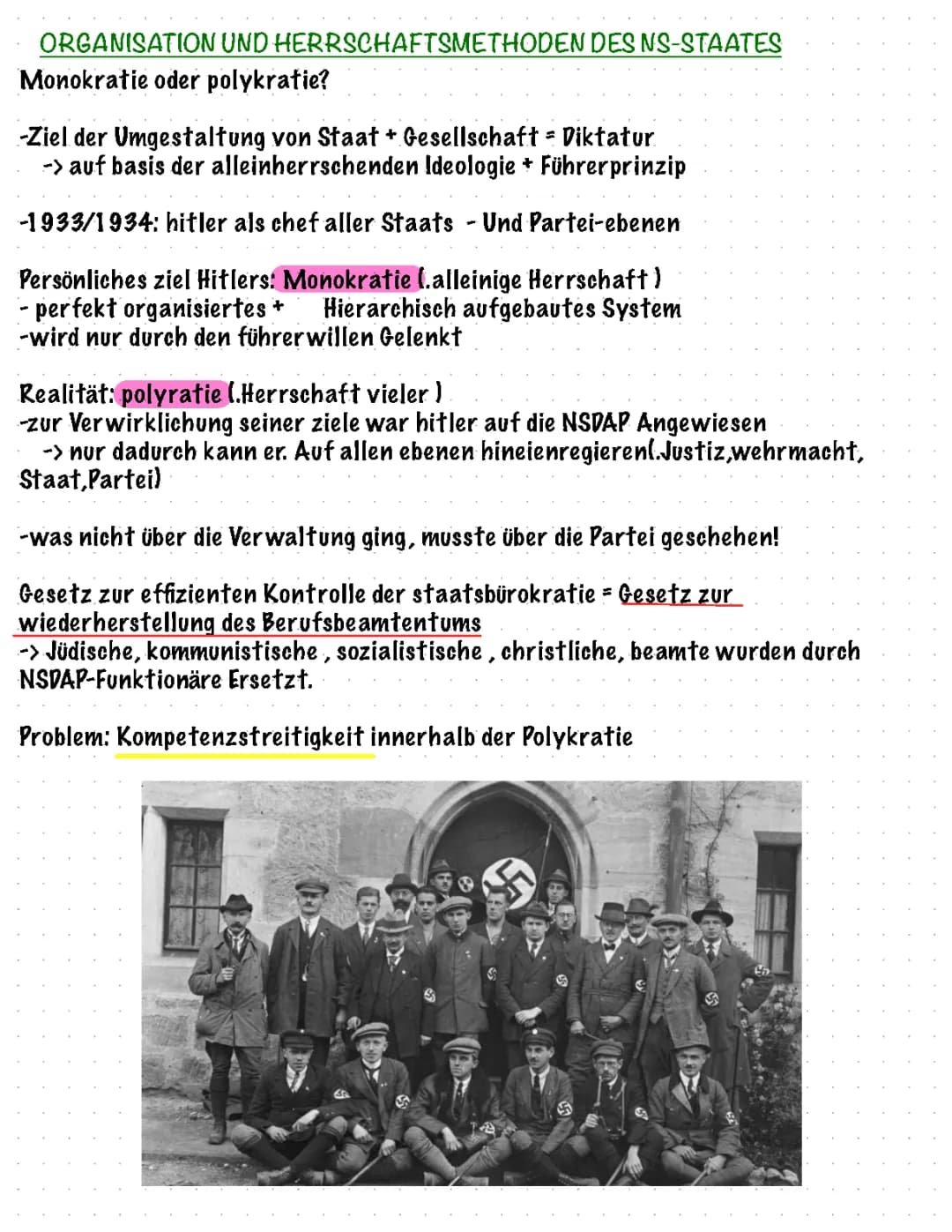 Organisation und Herrschaftsform des NS-Staates 