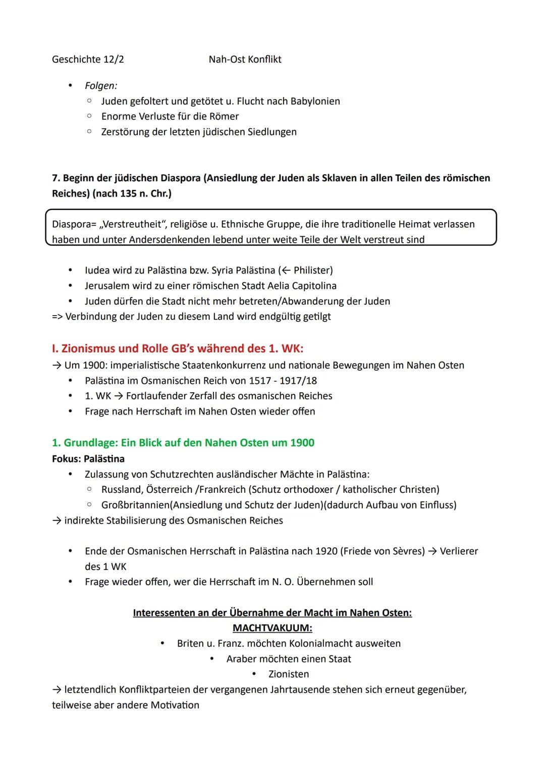 Geschichte 12/2
Inhaltsverzeichnis
0. Der Nahe Osten - historische Wurzel eines weltpolitischen Konflikts
1. Palästina als „Einwanderungslan