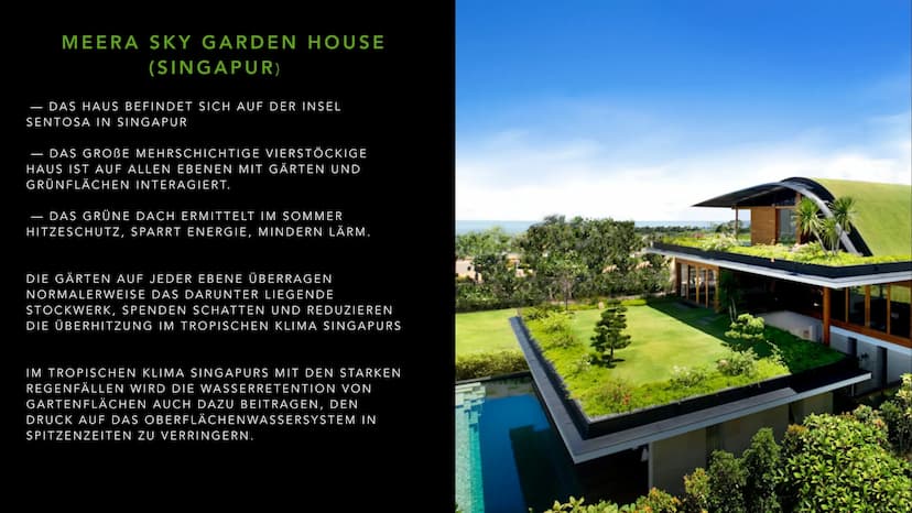 PRÄSENTATION: ZAHIDE
DIE GRÜNE ARCHITEKTUR INHALT
2. WAS DIE GRÜNE ARCHITEKTUR BEDEUTET
3.PARKROYAL COLLECTION PICKERING,
SINGAPUR
4. MERRA 