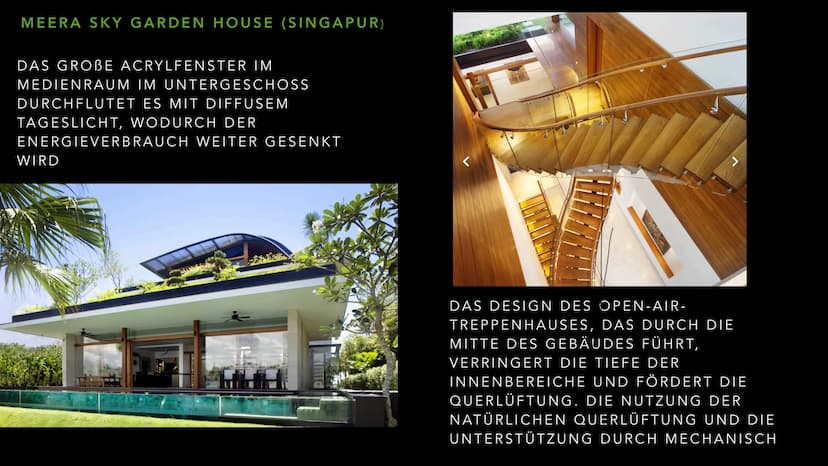 PRÄSENTATION: ZAHIDE
DIE GRÜNE ARCHITEKTUR INHALT
2. WAS DIE GRÜNE ARCHITEKTUR BEDEUTET
3.PARKROYAL COLLECTION PICKERING,
SINGAPUR
4. MERRA 
