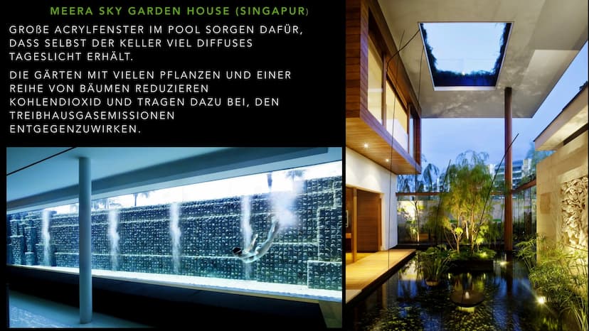 PRÄSENTATION: ZAHIDE
DIE GRÜNE ARCHITEKTUR INHALT
2. WAS DIE GRÜNE ARCHITEKTUR BEDEUTET
3.PARKROYAL COLLECTION PICKERING,
SINGAPUR
4. MERRA 