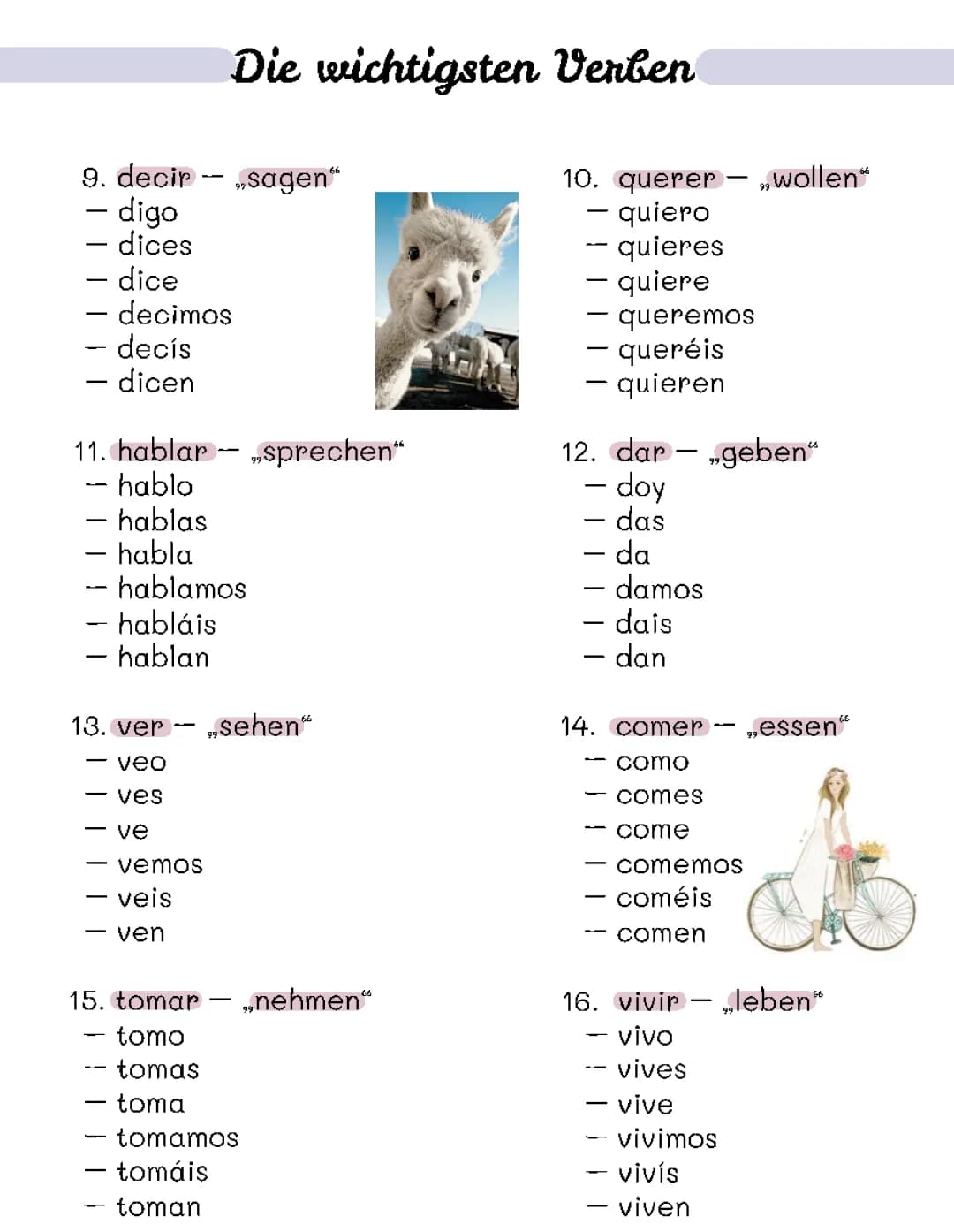 Wichtige Verben