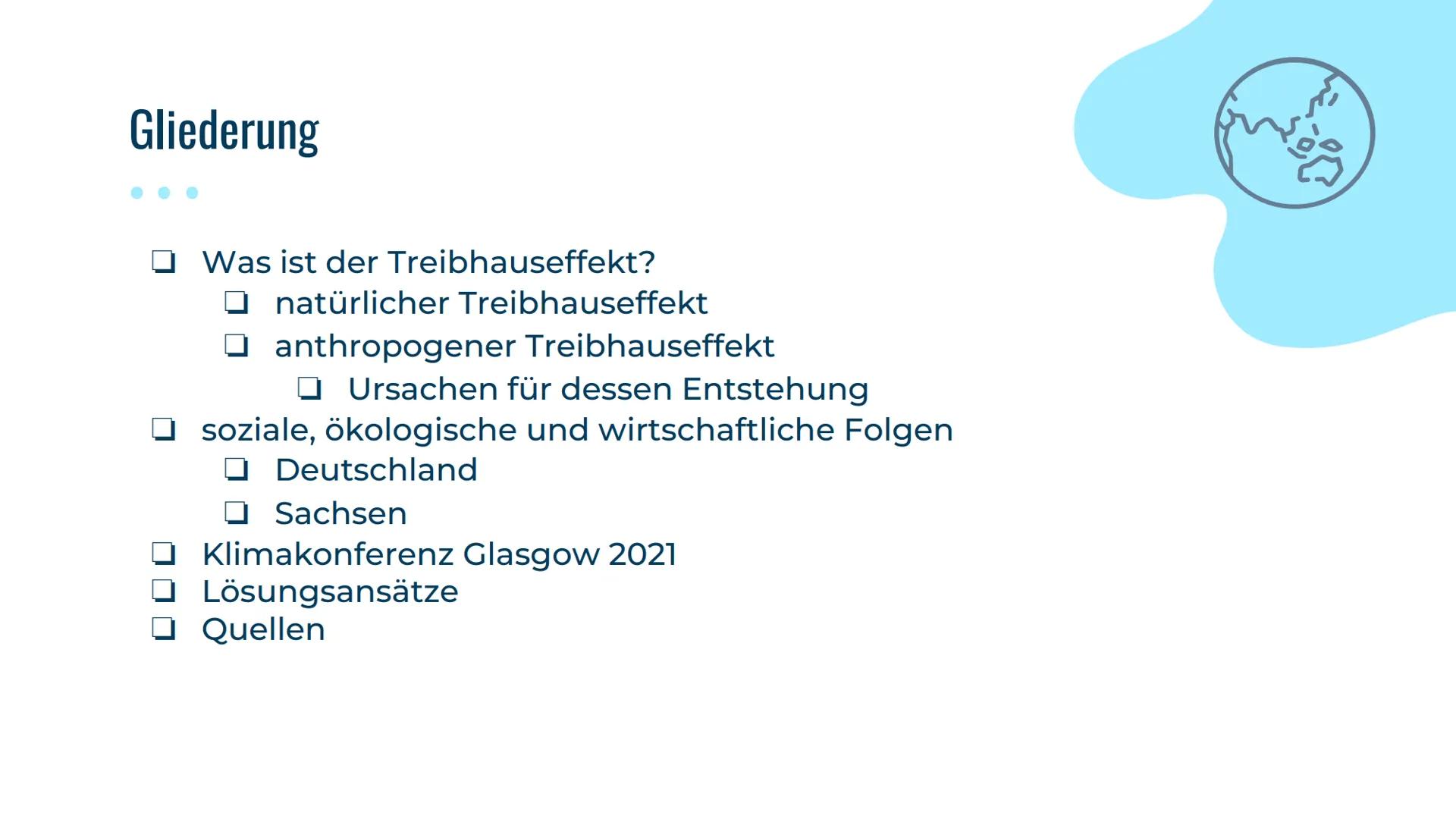 # Der

Treibhauseffek

t

Nelly & Vivien # Gliederung

*   Was ist der Treibhauseffekt?
    *   natürlicher Treibhauseffekt
    *   anthropo