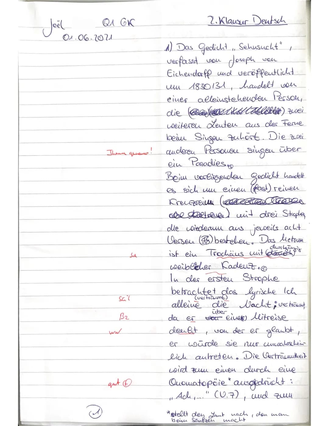 доёс
Der Prüfling
1 formuliert eine aufgabenbezogene Einleitung unter Berücksichtigung von Autor, Titel, Textsorte
und Entstehungszeit
nennt