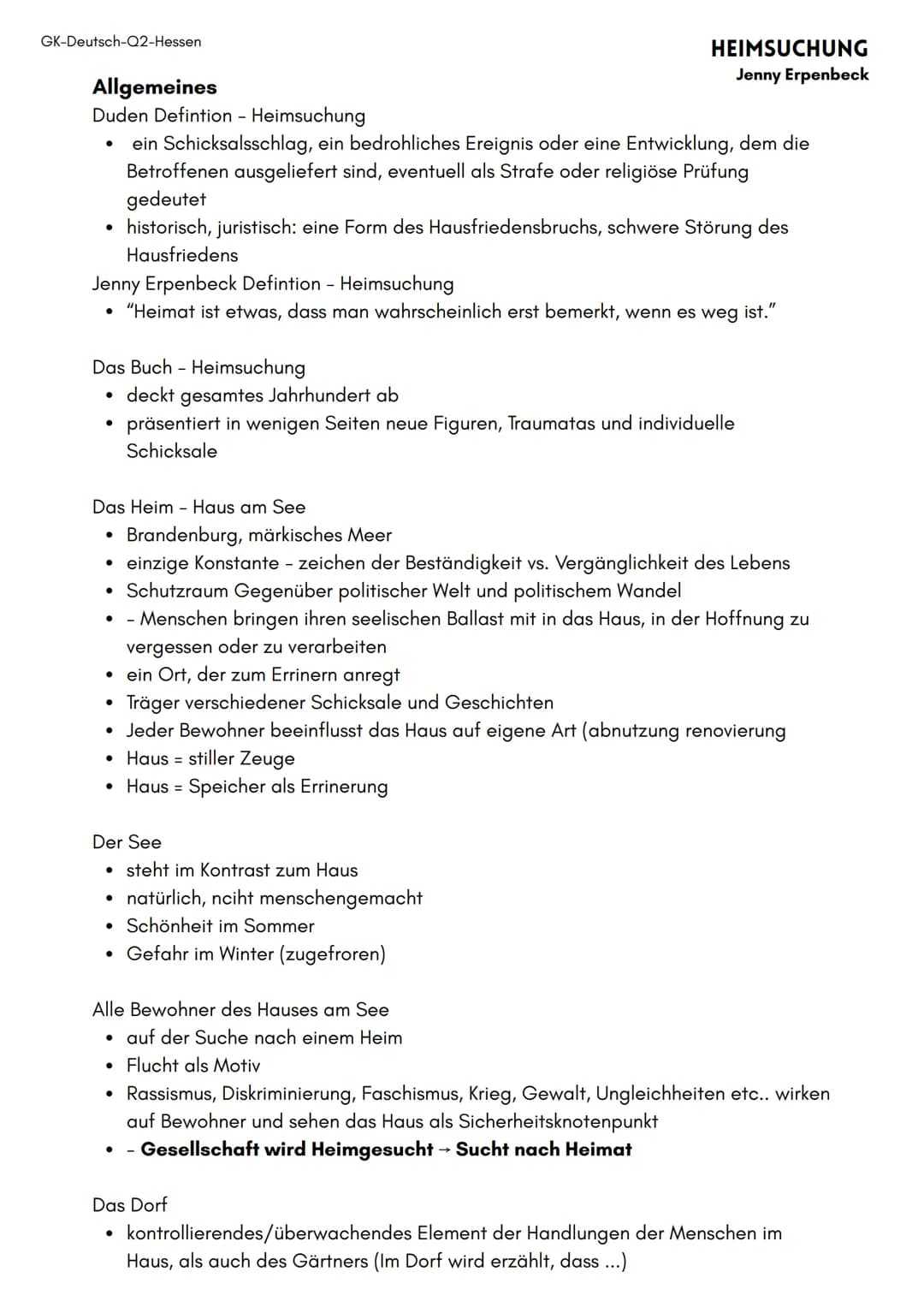 GK-Deutsch-Q2-Hessen
Allgemeines
Duden Defintion - Heimsuchung
HEIMSUCHUNG
Jenny Erpenbeck
ein Schicksalsschlag, ein bedrohliches Ereignis o