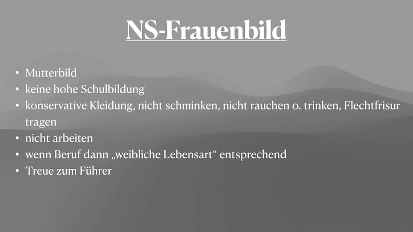 Lotte, Natalie & Anna
Rolle der Frau
A Im Nationalsozialismus Zitat
,,Die Welt der Frau sei die Familie, ihr
Mann, ihre Kinder, ihr Heim."
H