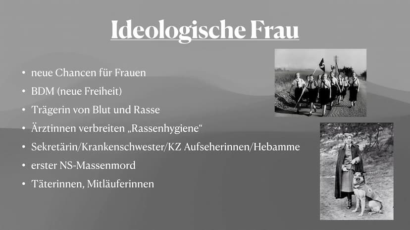 Lotte, Natalie & Anna
Rolle der Frau
A Im Nationalsozialismus Zitat
,,Die Welt der Frau sei die Familie, ihr
Mann, ihre Kinder, ihr Heim."
H