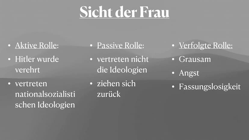 Lotte, Natalie & Anna
Rolle der Frau
A Im Nationalsozialismus Zitat
,,Die Welt der Frau sei die Familie, ihr
Mann, ihre Kinder, ihr Heim."
H
