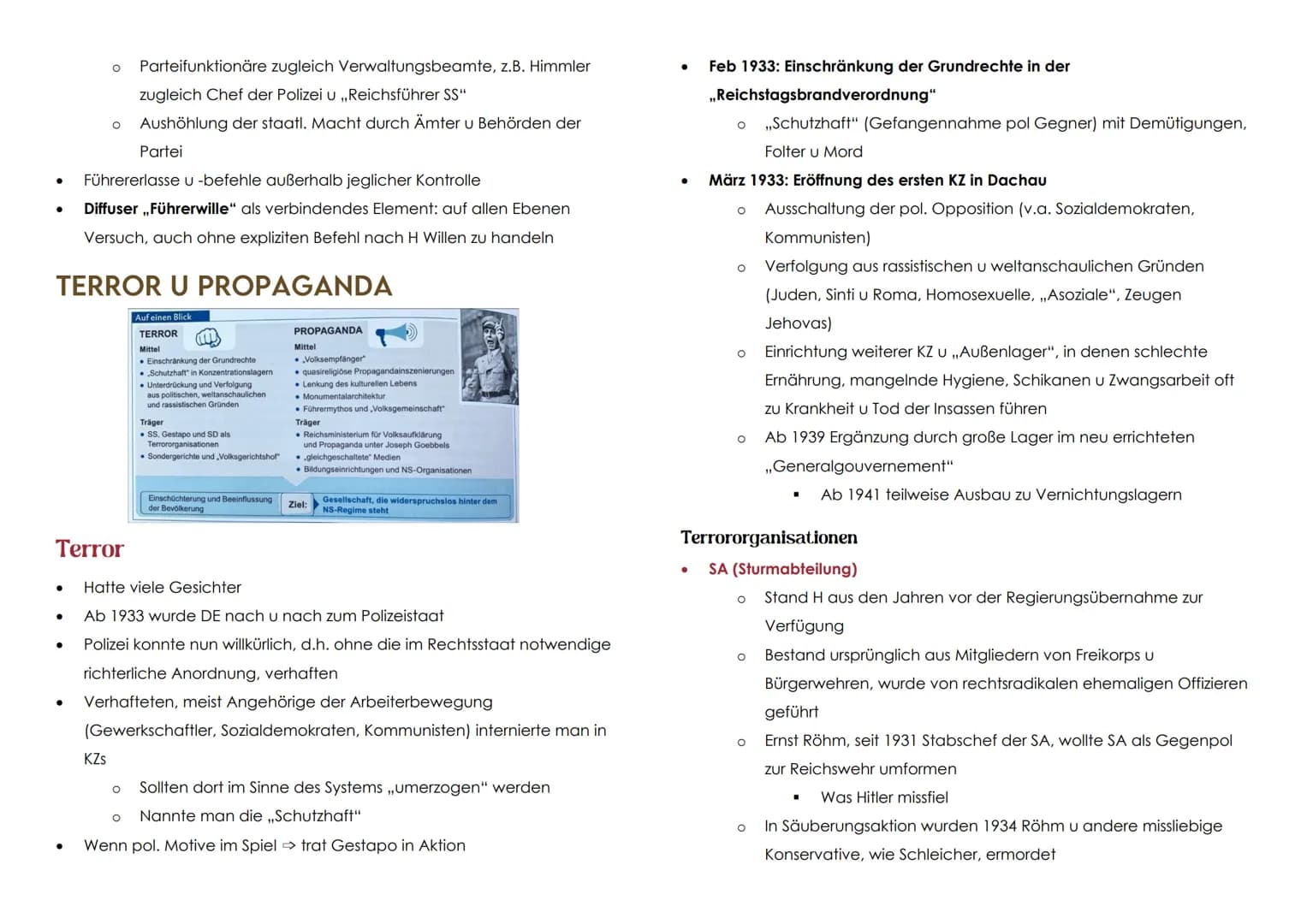 NATIONALSOZIALISMUS
FASCHISMUS
Faschismus = Sammelbegriff für rechtsradikale, autoritäre pol. Systeme
vor 1945
In vielen Ländern Europas ent