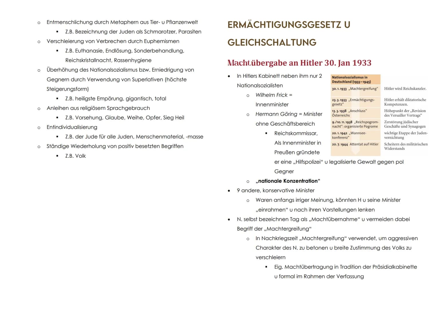 NATIONALSOZIALISMUS
FASCHISMUS
Faschismus = Sammelbegriff für rechtsradikale, autoritäre pol. Systeme
vor 1945
In vielen Ländern Europas ent