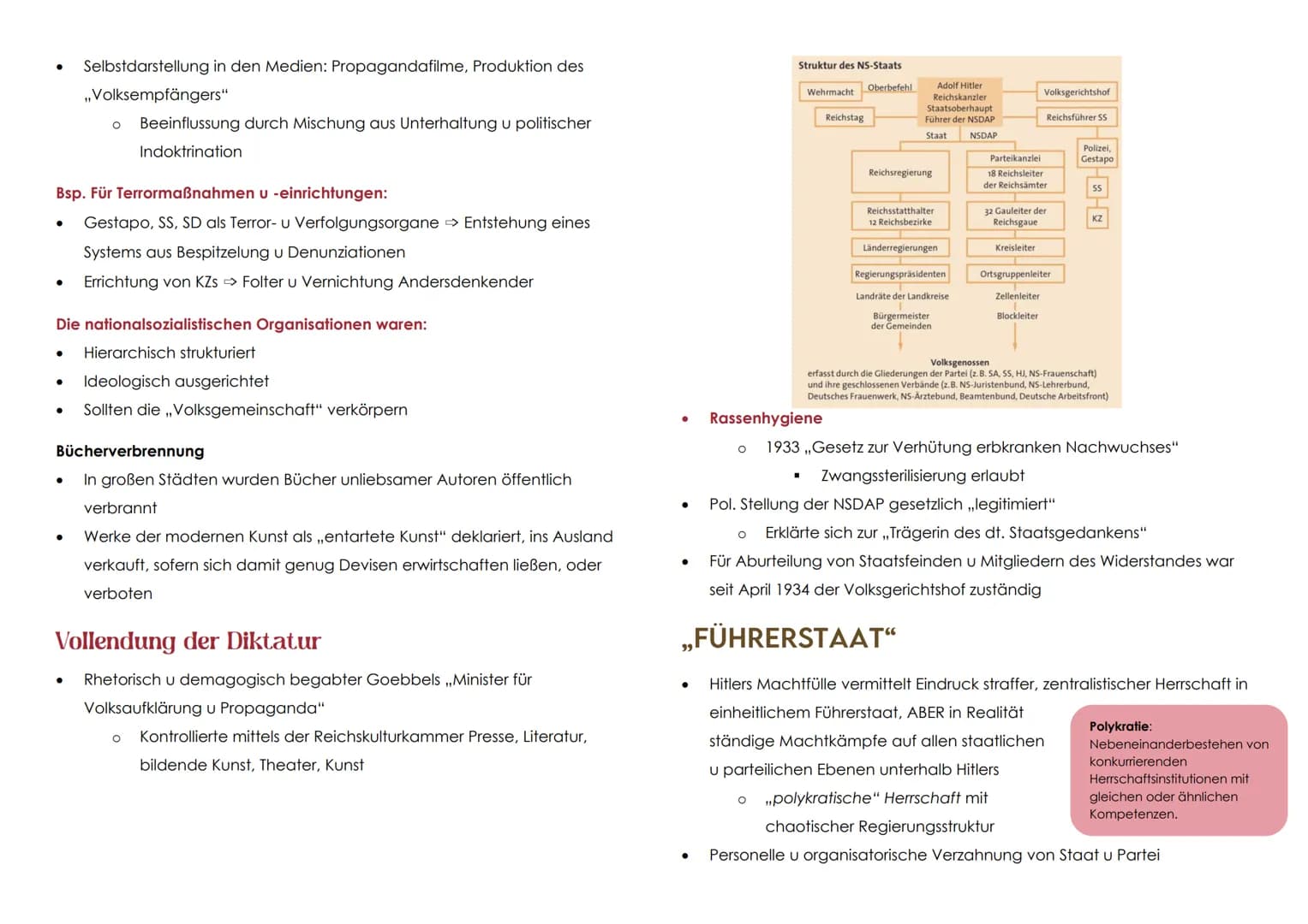 NATIONALSOZIALISMUS
FASCHISMUS
Faschismus = Sammelbegriff für rechtsradikale, autoritäre pol. Systeme
vor 1945
In vielen Ländern Europas ent