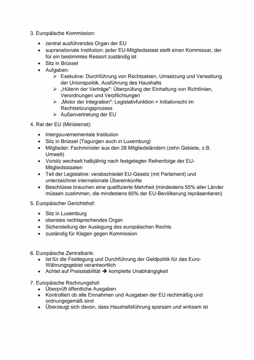 Inhaltsfeld 5: Europäische Union:
1. EU-Normen, Interventions- und Regularmechanismen sowie Institutionen:
Normen:
●
●
●
Aufgaben:
➤ Regeln 