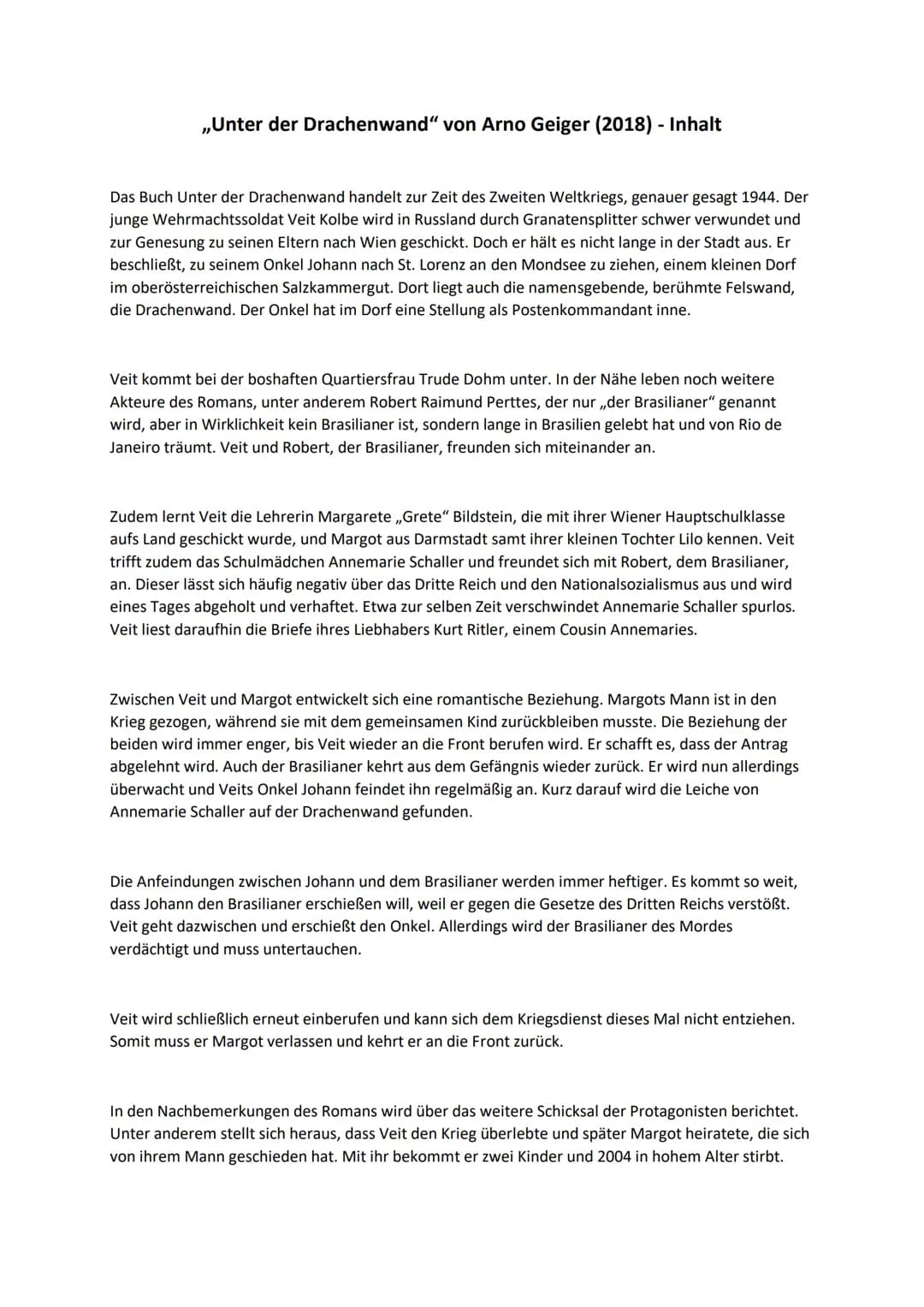 Analyse eines literarischen Textes (→ Romanauszug)
1) Einleitung (Thema nur auf vorliegenden Auszug bezogen)
2) Deutungshypothese
3) Kontext