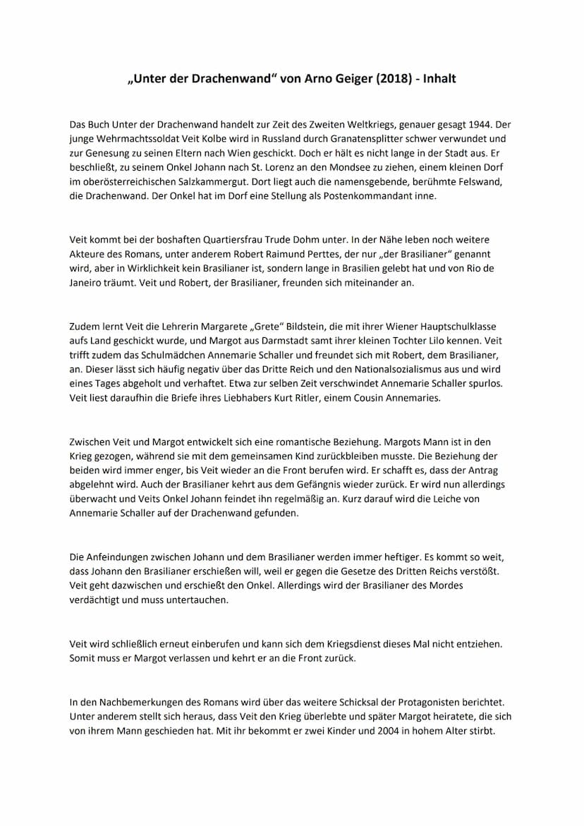 Analyse eines literarischen Textes (→ Romanauszug)
1) Einleitung (Thema nur auf vorliegenden Auszug bezogen)
2) Deutungshypothese
3) Kontext