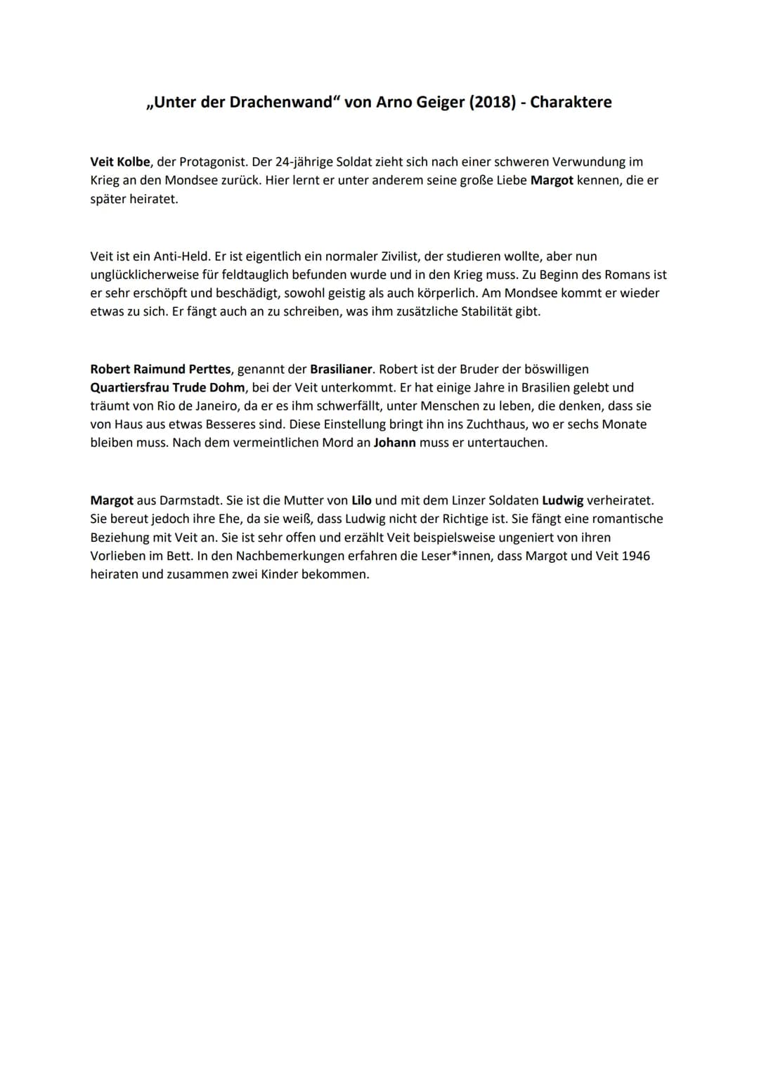 Analyse eines literarischen Textes (→ Romanauszug)
1) Einleitung (Thema nur auf vorliegenden Auszug bezogen)
2) Deutungshypothese
3) Kontext