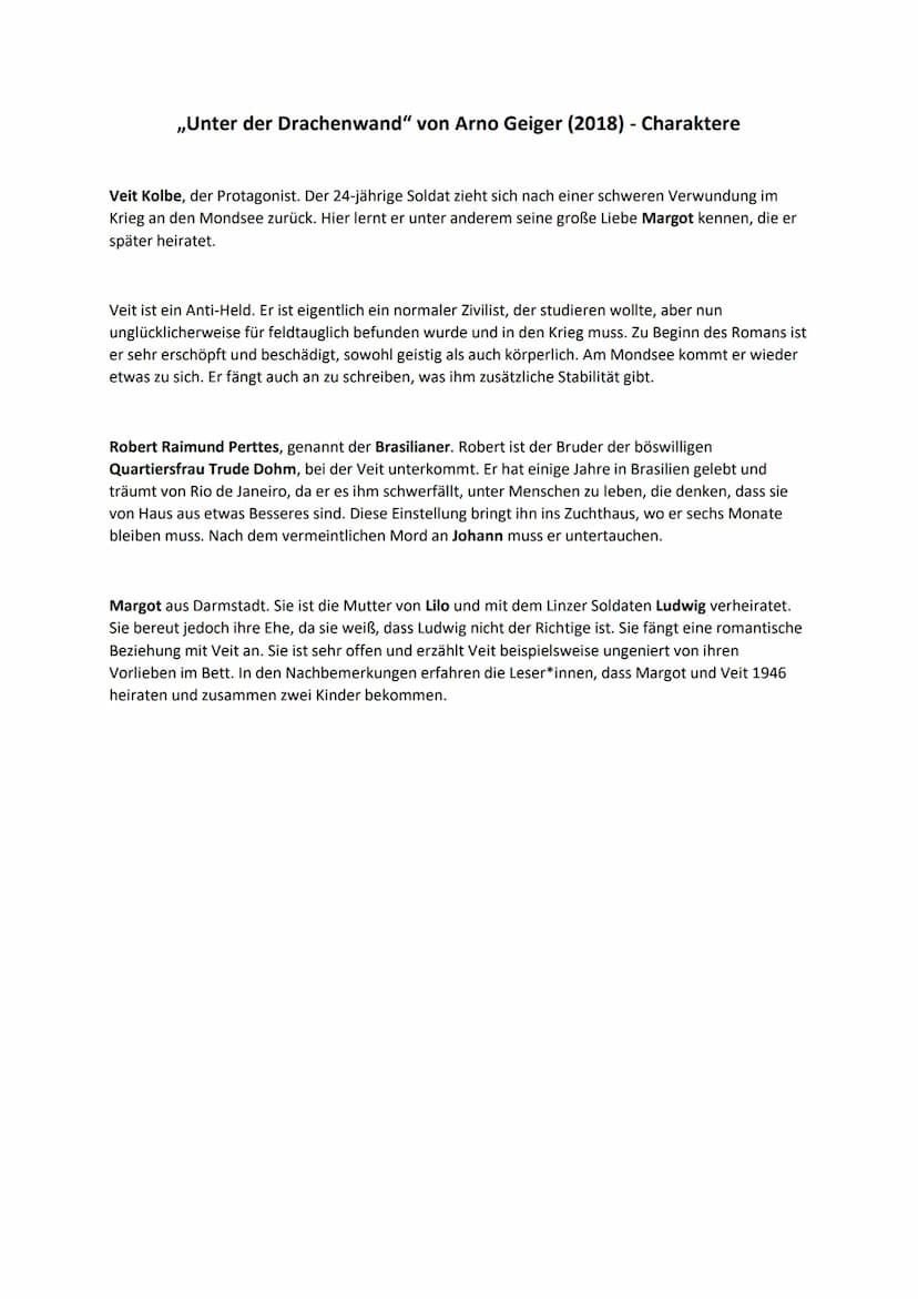 Analyse eines literarischen Textes (→ Romanauszug)
1) Einleitung (Thema nur auf vorliegenden Auszug bezogen)
2) Deutungshypothese
3) Kontext
