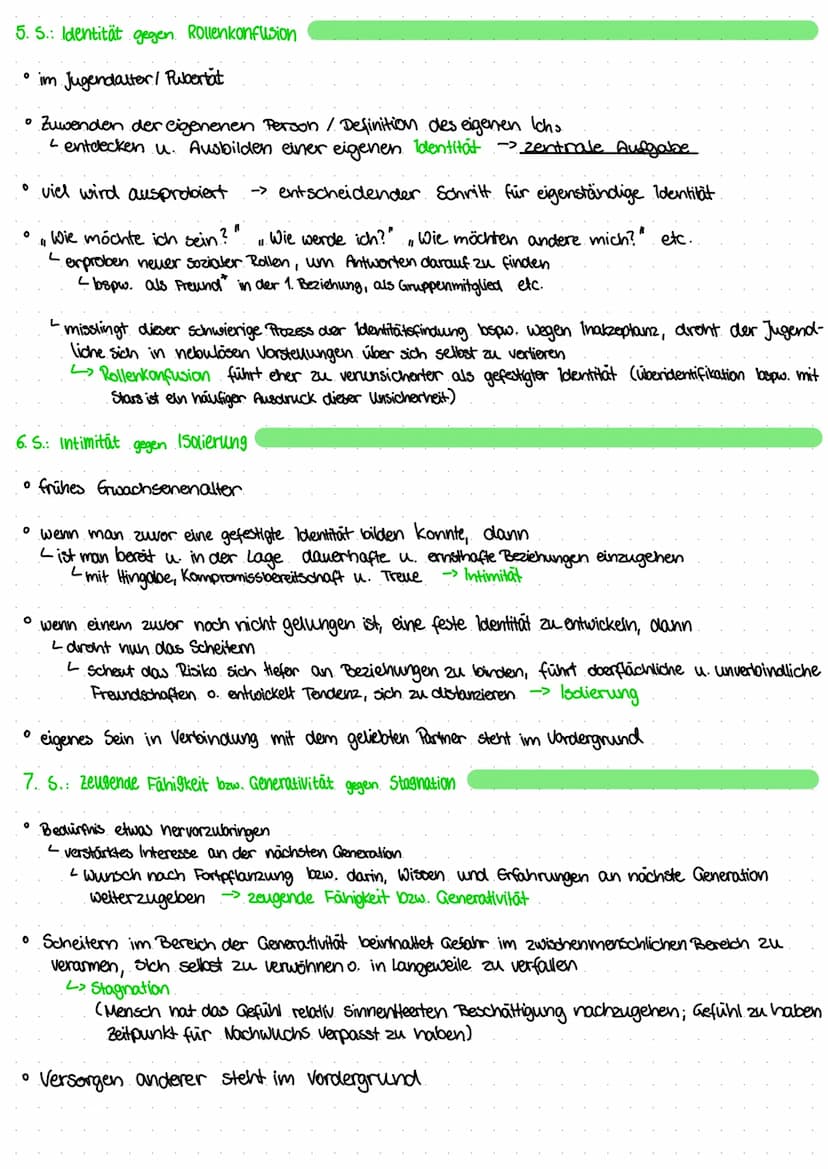 PSYChosoziale Entwicklung n Erikson
• die Identität nimmt in seiner Persönlichkeitstheorie eine zentrale Rolle ein
• Theorie beruht auf den 