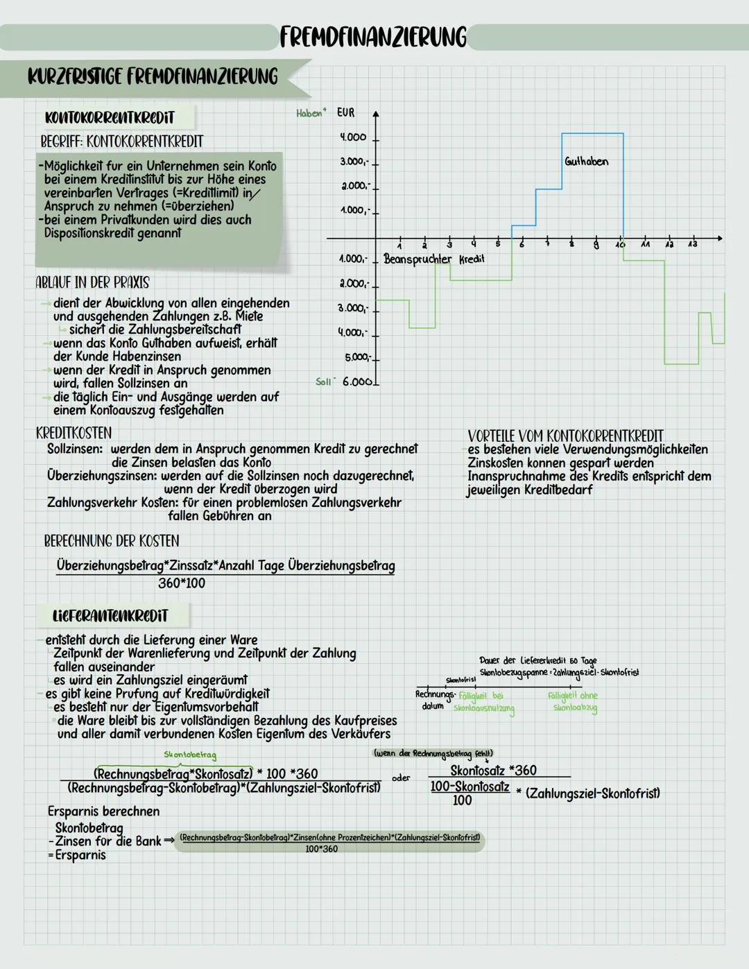 KURZFRISTIGE FREMDFINANZIERUNG
KONTOKORRENTKREDIT
BEGRIFF: KONTOKORRENTKREDIT
-Möglichkeit fur ein Unternehmen sein Konto
bei einem Kreditin
