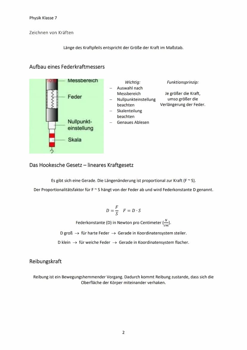 Physik Klasse 7
MECHANIK
Kräfte und ihre Wirkung
Die Kraft
Eine Kraft gibt an, wie stark zwei Körper aufeinander einwirken. Kräfte sind nur 