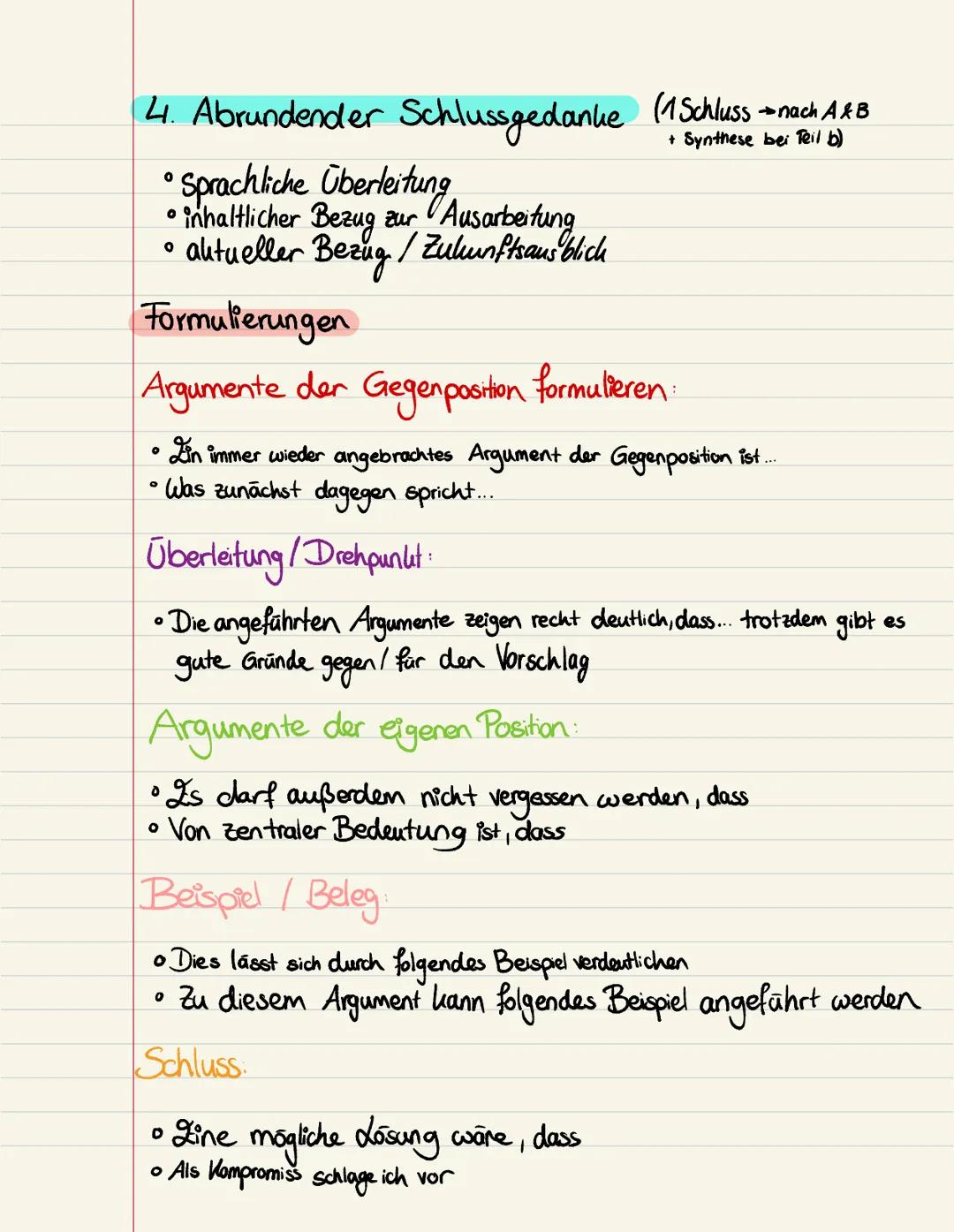 Argumentieren
1. Hinführender Linleitungsgedanke
• Linleitungsgedanke
0
Überleitung zum Basissatz
↳ Der Text mit dem Titel [Titel], verfasst