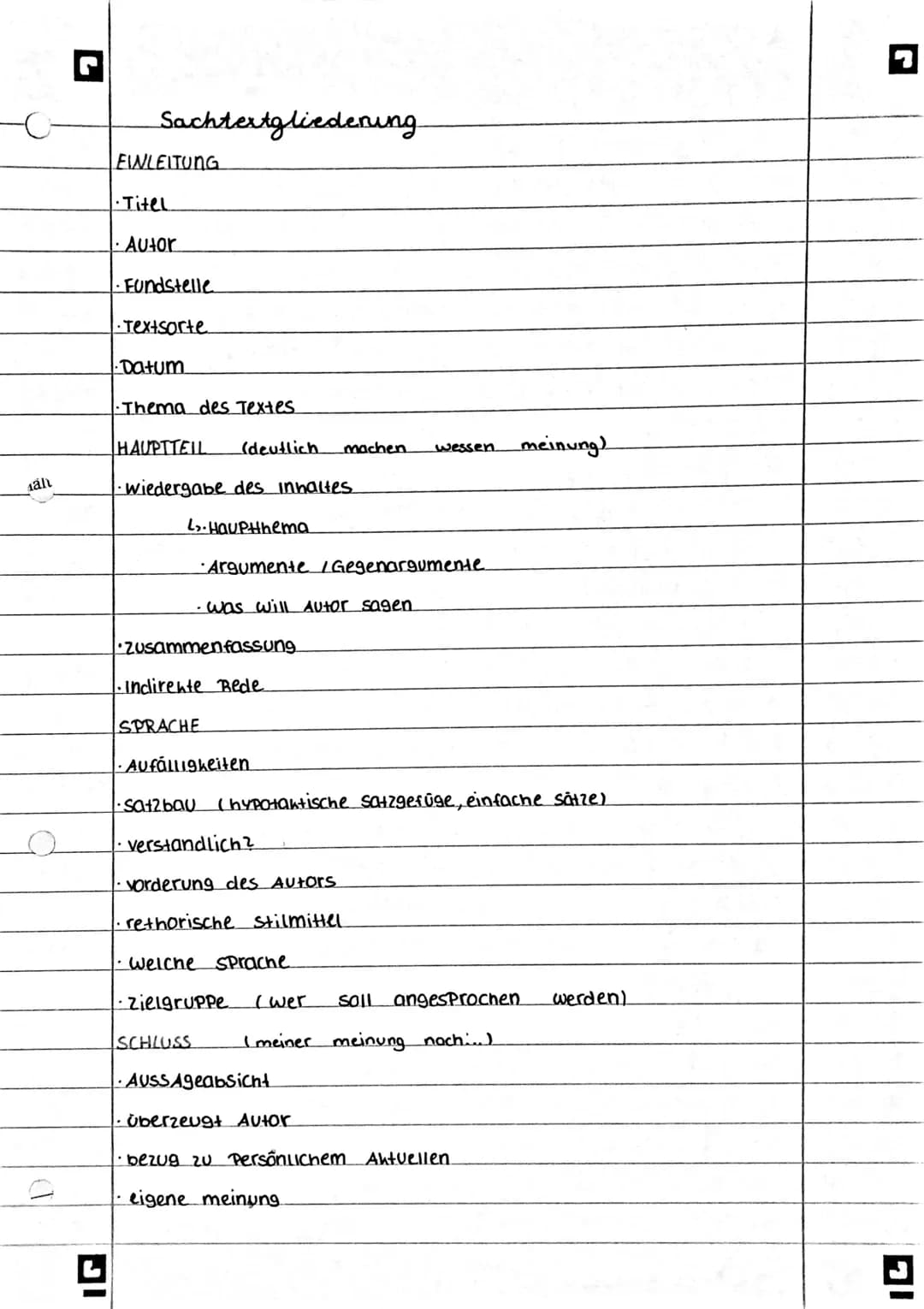 IGI
Sachtextanalyse
Phase 1:
Phase 2: nochmal lesen / in abschnitte teilen
überschriften finden
Lesen und markieren/ Stichpunkte
Phase 3:
Ph