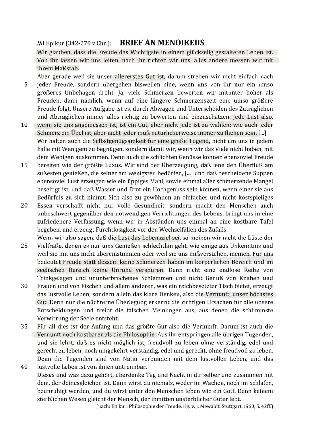 Epikur einfach erklärt: Glück, Vergnügen und seine Ideen im Brief an Menoikeus