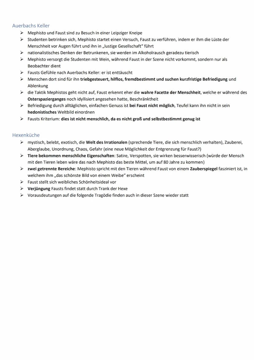 Die Gelehrtentragödie
Nacht (Verzweiflung, Todessehnsucht)
➤ Faust überdenkt sein Leben melancholisch, kein gutes Resultat
➤
weiß immer noch