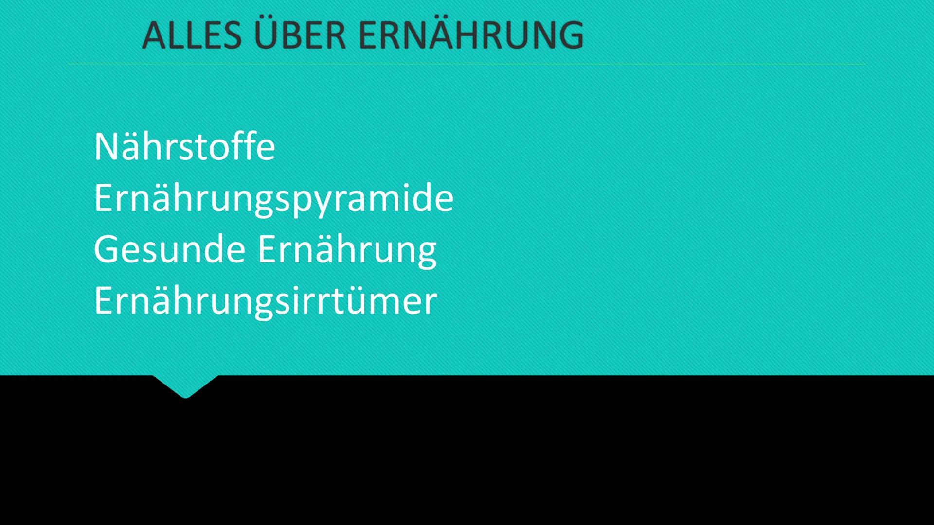 ALLES ÜBER ERNÄHRUNG
Nährstoffe
Ernährungspyramide
Gesunde Ernährung
Ernährungsirrtümer DIE NÄHRSTOFFE
Hauptnährstoffe
Kohlenhydrate
(z.B. E
