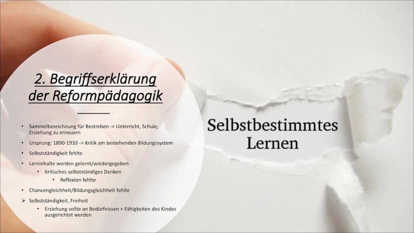 Montessori-Pädagogik als
reformpädagogisches Konzept Inhaltsverzeichnis
Wer ist Maria Montessori?
Begriffserklärung Reformpädagogik
Das päda