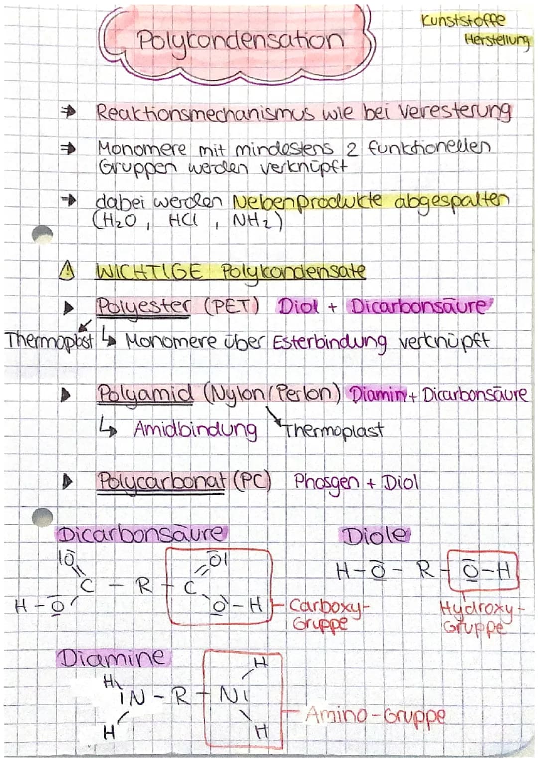 Kunststofftypen
und ihre mechanischen & thermischen Eigenschaften
Thermoplaste
Eigenschaften:
Vernetzung
intermolekulare:
Kräfte/
Bindungen
