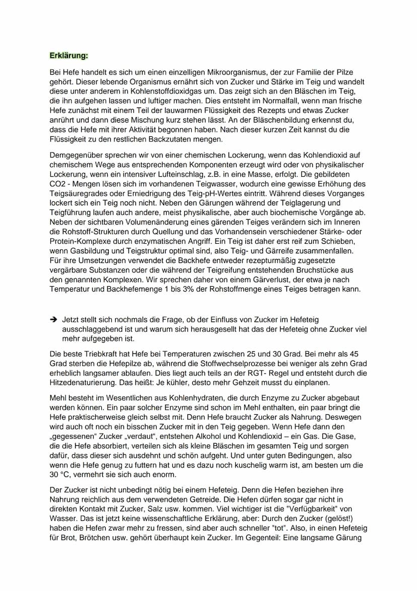 KLN Biologie/ Stephanie Mandernach HP1
1. Recherchiere 3 verschiedene Rezepte zur Herstellung von Hefeteig (z.B. für Brot,
Kuchen, Pizza, ..
