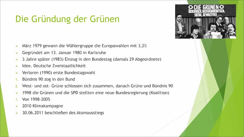 BÜNDNIS 90
DIE GRÜNEN
Bündnis 90/ Die Grünen
Asya, Elizabet, Cennet, Melda Die Gründung der Grünen
► März 1979 gewann die Wählergruppe die E