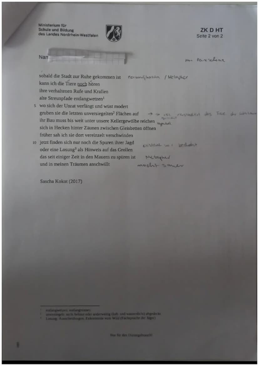 Ministerium für
Schule und Bildung
des Landes Nordrhein-Westfalen
Name.
Zentrale Klausur am Ende der Einführungsphase
2023
Deutsch
ZK D HT
S