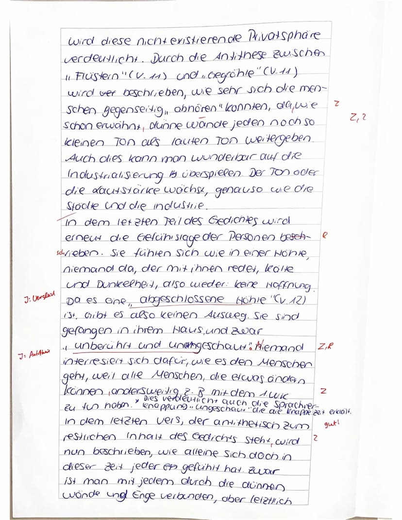 Sonett
Kl. 10b Deutsch: Lyrik des Expressionismus
Name:
Note:
Aufgabe:
Interpretiere das vorliegende Gedicht.
Städter (Alfred Wolfenstein, 1
